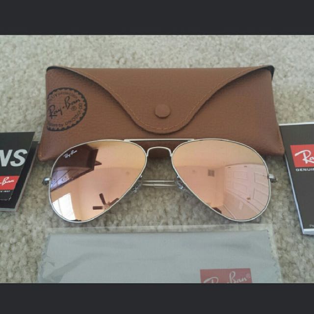 Rose gold mirrored ray bans deals