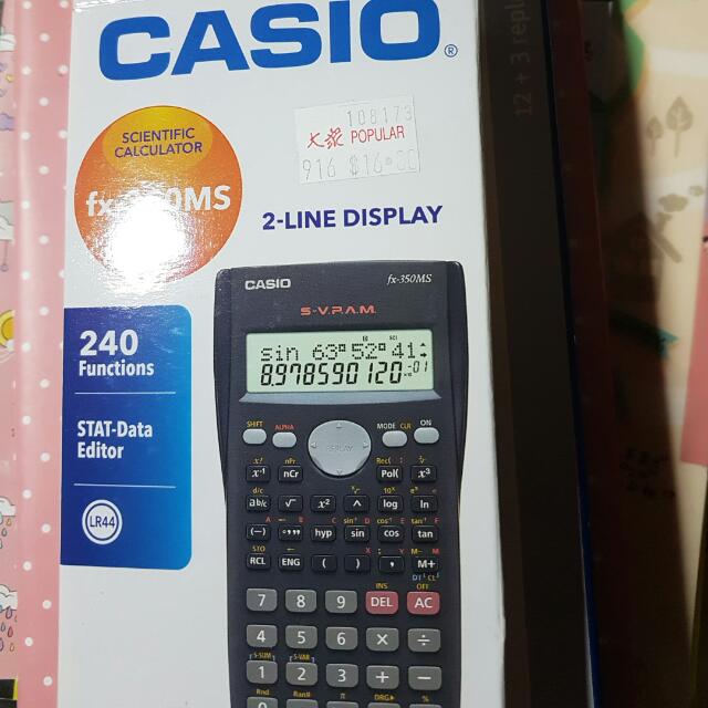 Scientific Calculator Casio Fx 350ms 240 Function Stat Data Editor 2 Line Display Hobbies Toys Stationery Craft Stationery School Supplies On Carousell
