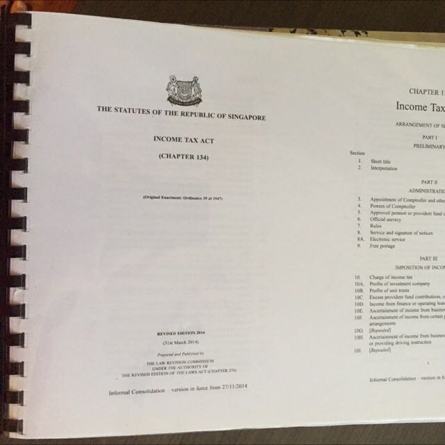 Singapore Tax Workbook AND Tax Act, Hobbies & Toys, Books