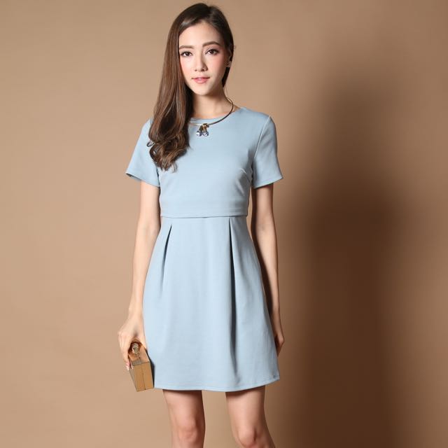 baby blue work dress