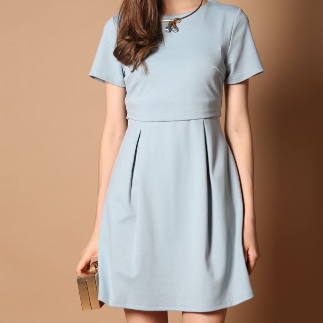 baby blue work dress