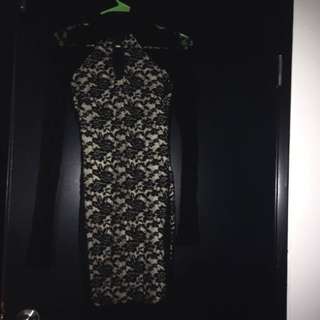 Black Lace Bodycon Dress