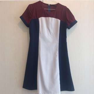 Sale!! Repriced!! Dress Ezra Blue Maroon White
