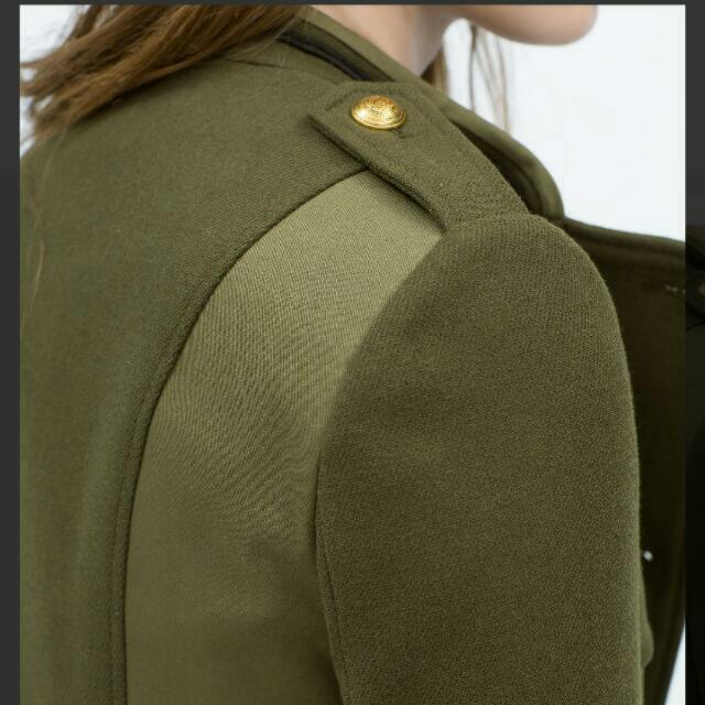 Zara TRF Dark Khaki Olive Green Army Military Jacket Coat Women s zara-trf-dark-khaki-olive-green-army-military-jacket-coat-women-s