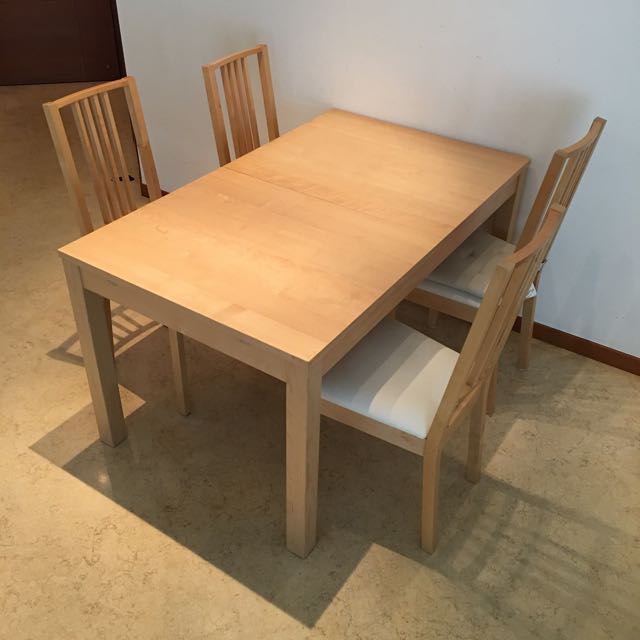 Ikea Bjursta Dining Table & 4 Chairs, Furniture & Home Living