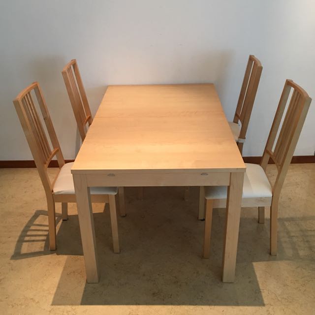 Ikea Bjursta Dining Table & 4 Chairs, Furniture & Home Living