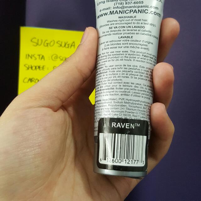 MANIC PANIC Dye Hard Temporary Hair Color Styling Gel shade "Raven
