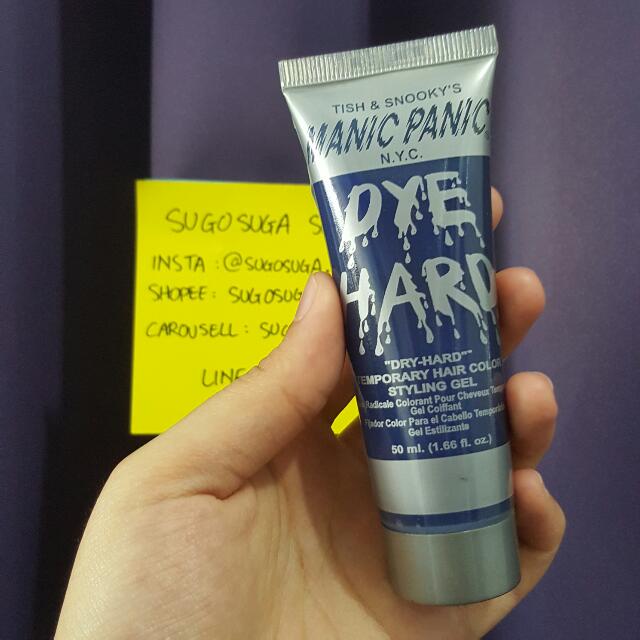 MANIC PANIC Dye Hard Temporary Hair Color Styling Gel shade "Raven", Kesehatan & Kecantikan