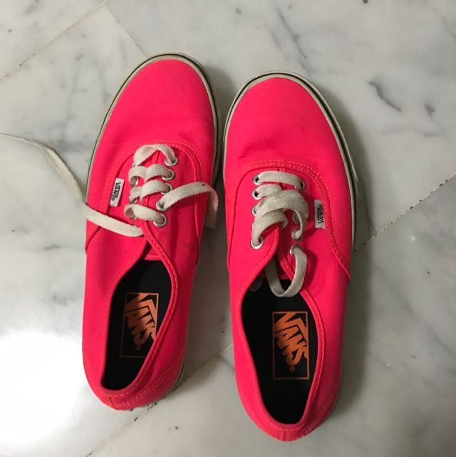 neon pink vans shoes