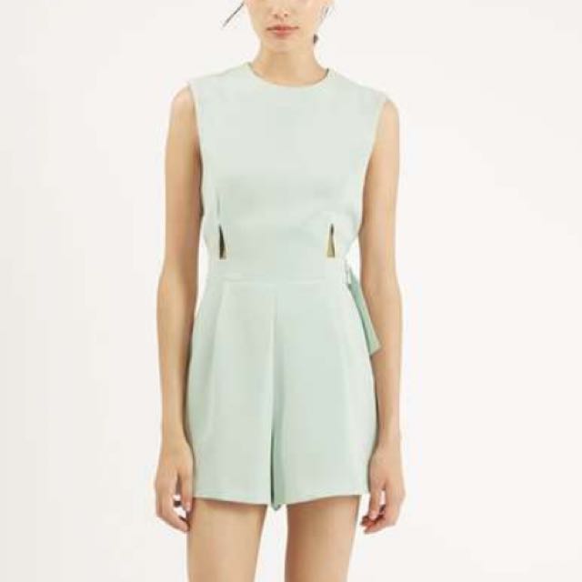 topshop green playsuit