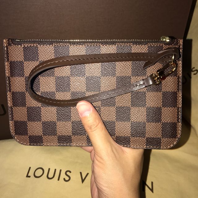 Authentic Louis Vuitton Damier Ebene Neverfull ZIPPERED CLUTCH, Luxury, Bags & Carousell