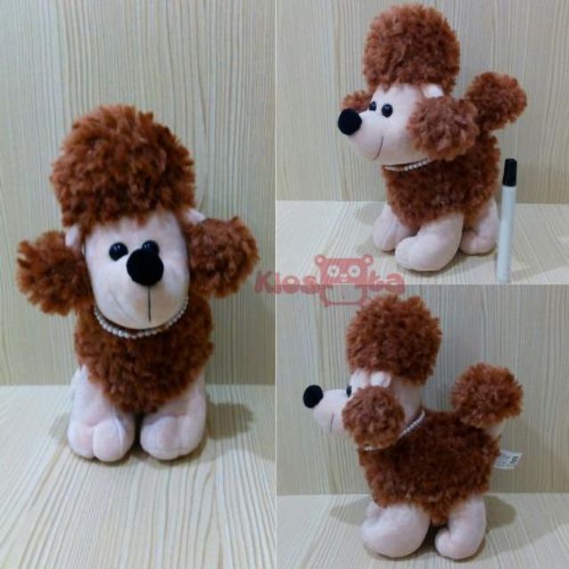 Boneka Anjing Poodle Pudel Kalung Coklat Babies Kids Toys