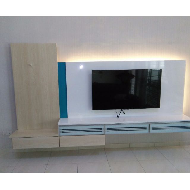 Cubo Scandinavian Tv Console W Magnetic Feature Wall Led Lights