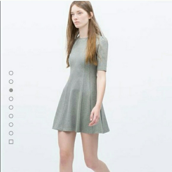 Zara Grey Office Skater Dress (Size S 