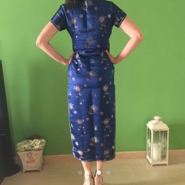 Blue Cheongsam, Women's Fashion, Dresses & Sets, Jumpsuits on Carousell