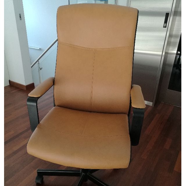 IKEA Malkolm Swivel Chair Brown Furniture Home Living Furniture Chairs on Carousell