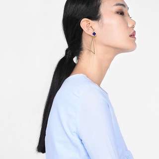 Charles&keith 小ck 藍砂石垂墜式耳環