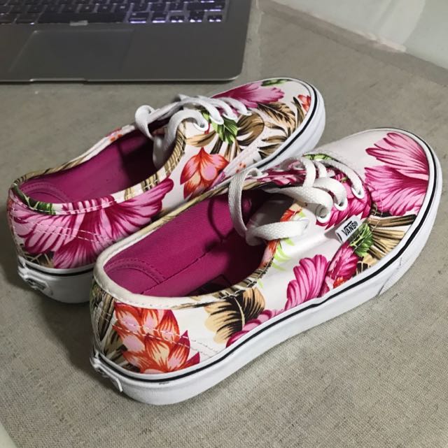 hawaiian floral vans