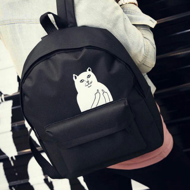 Middle finger outlet cat backpack