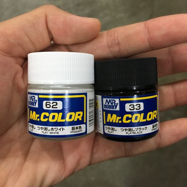 Mr Color Flat Black And White Acrylic Paint For Gundam Modelling Or