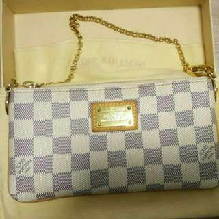 LOUIS VUITTON Petit Pochette Milla Damier Azure. Authentic.