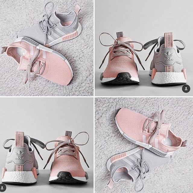 Adidas nmd r1 grey and pink sales