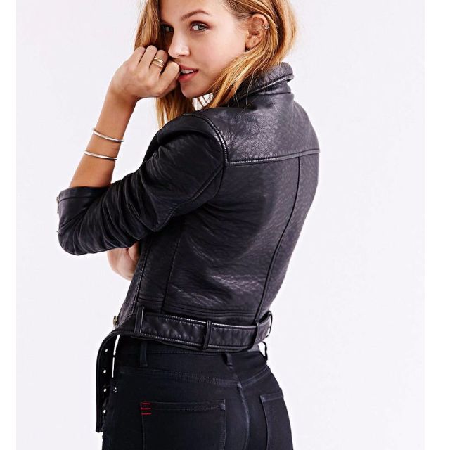 Members only vegan leather jacket top