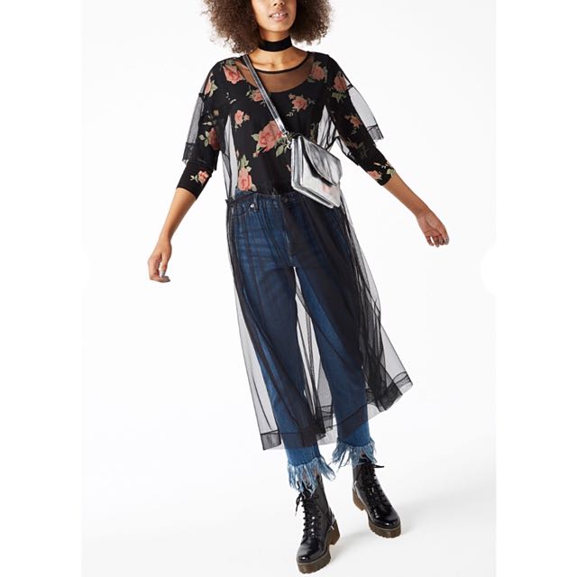 Monki Mesh Dress, Women's Fashion, Tops, Sleeveless on Carousell