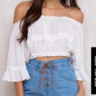 princess Polly White Of The Shoulder Top 💛