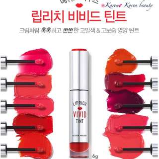 預購 etude house lip rich vivid tint 無色限 超搶眼唇釉 唇釉 唇 eh