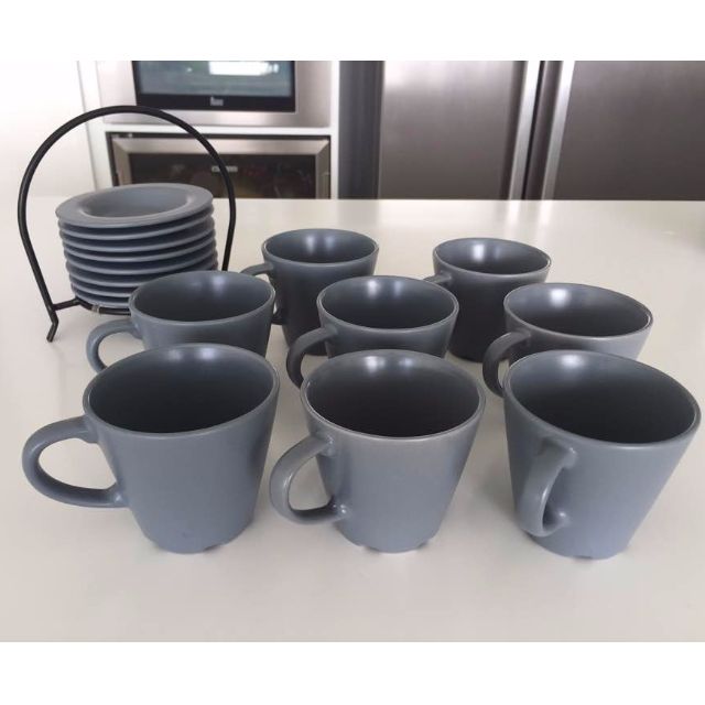 Dinera 18 Piece Dinnerware Set Dark Gray Ikea