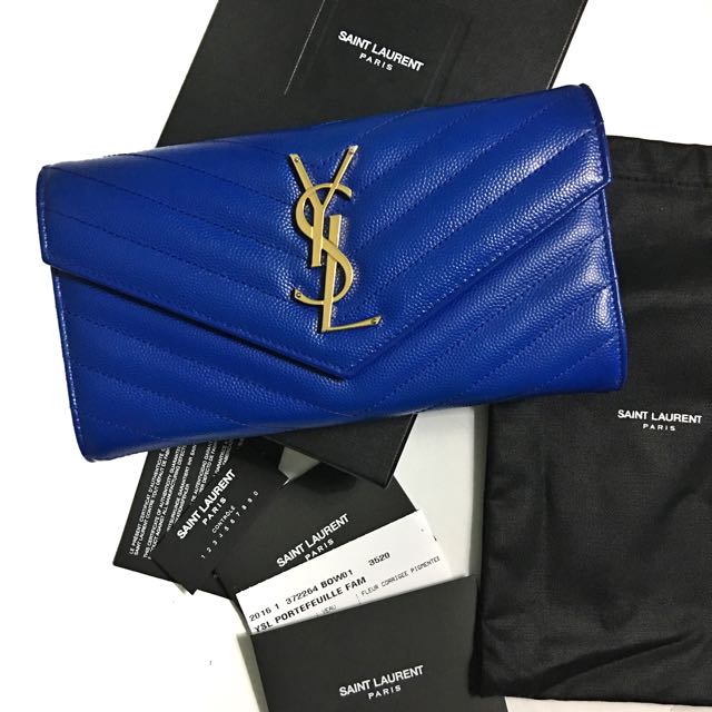 Blue ysl wallet store