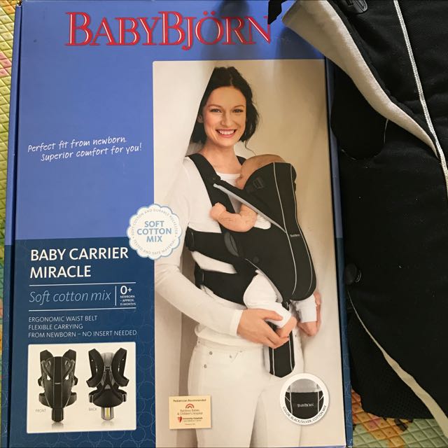 BABYBJORN Baby Carrier Miracle Black Silver Cotton Mi Babies