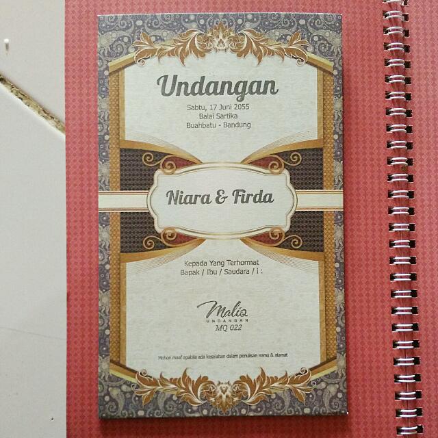Undangan Nikah Khitan Mq002 Books Stationery Books On Carousell