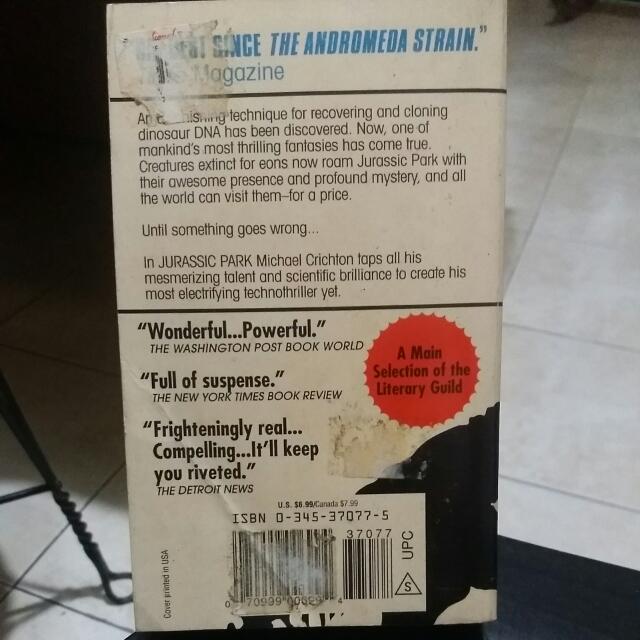 Jurassic Park by Michael Crichton (Category: Storybooks) located in Quezon City. Submitted by jenganda (Listing ID 87295964, Image 2). Description: .