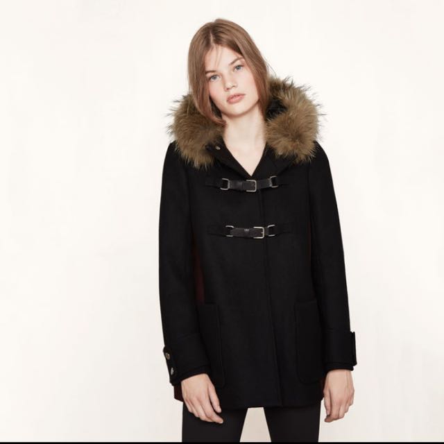 Maje parka with fur hood sale