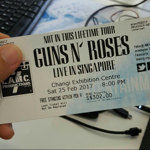2 Guns N Roses Tickets, Tickets & Vouchers, Event Tickets on Carousell