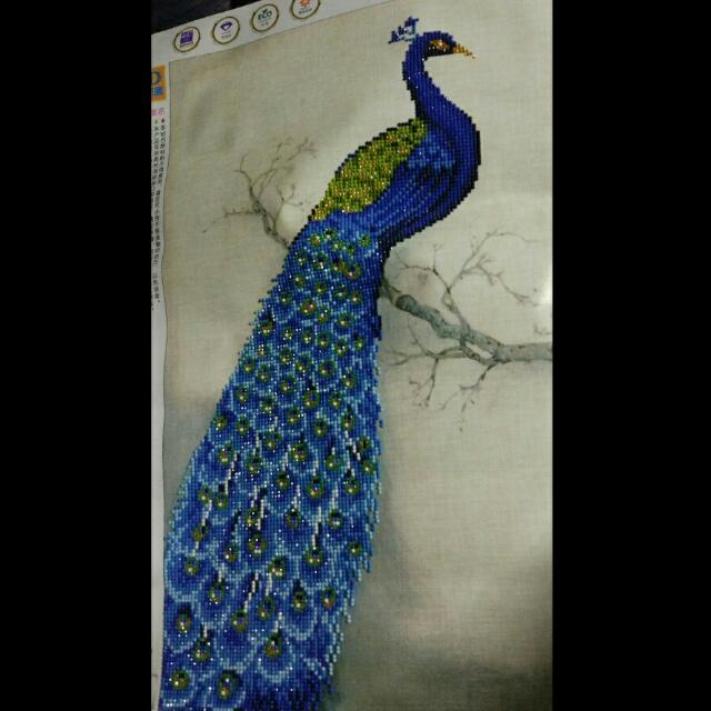 Diamond Painting Peacock Left Design Craft Handmade Craft On