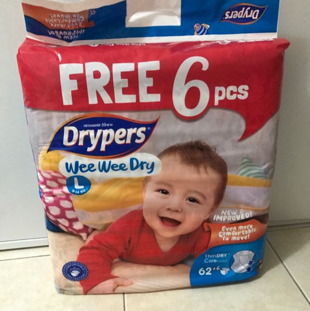 pampers drypers size l