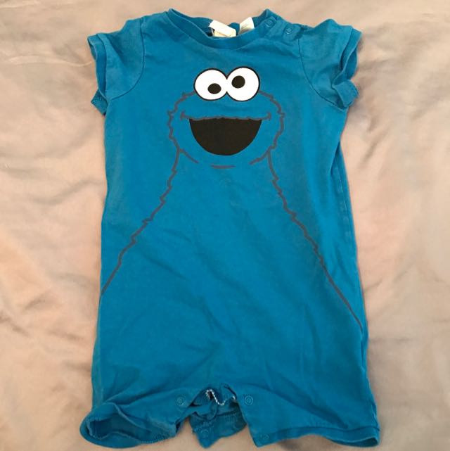 H M Sesame Street Cookie Monster Romper 6 9m Babies Kids