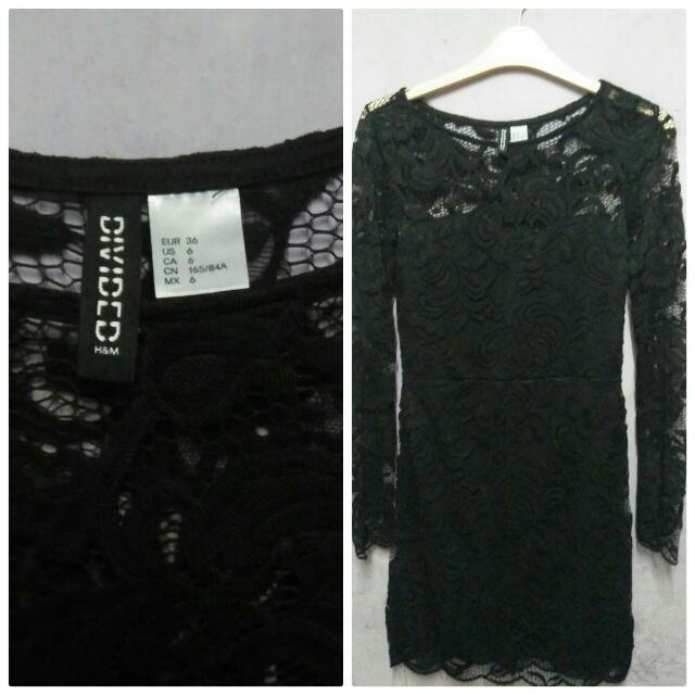h&m long sleeve lace dress