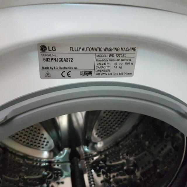 LG 7kg Front Loading Washer, TV & Home Appliances, Washing Machines and