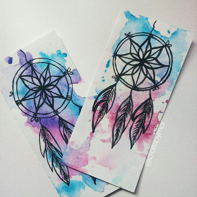 Sold Out Watercolour Dreamcatcher Bookmarks Design Craft