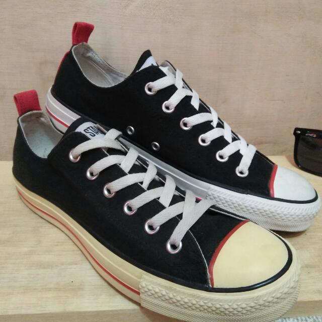 Converse Allstar Low Black List Merah Hitam Fesyen Pria Sepatu Di Carousell