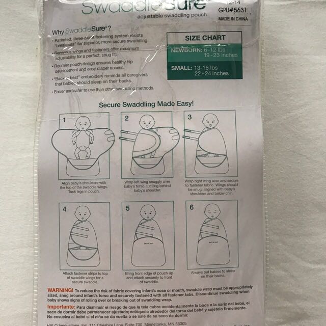 Halo swaddlesure adjustable swaddling pouch deals