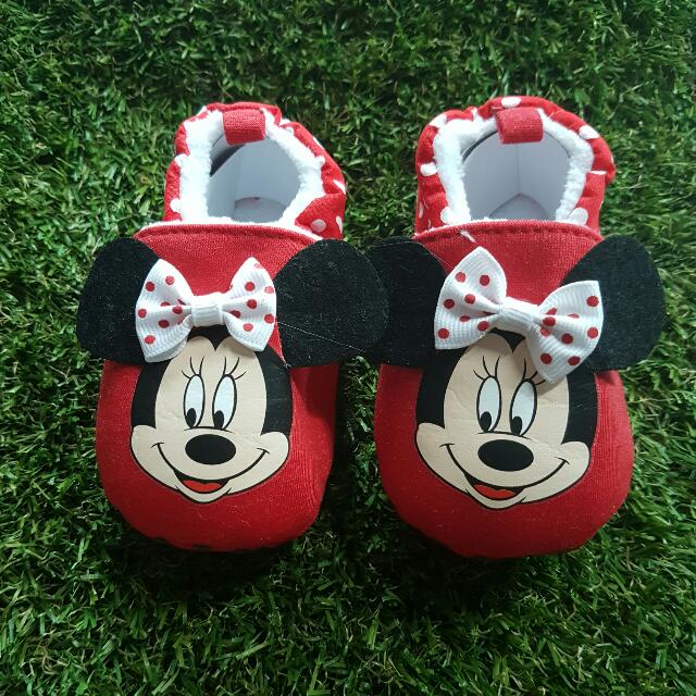 Minnie Mouse Prewalker Baby Shoes With 