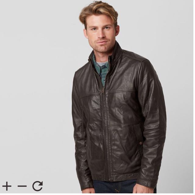 Timberland Leather Jacket, Men's Fashion, Tops & Sets, Shirts