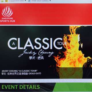 A Pair Jacky Cheung Classic Tour 2017 For Sale