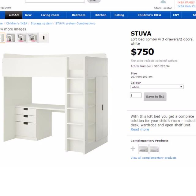 Ikea Stuva Loft Bed, Furniture & Home Living, Furniture, Bed Frames & Mattresses on Carousell