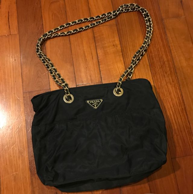 prada bag gold chain